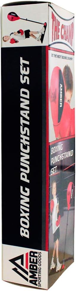 The Champ Kids Boxing Punch Stand Set with Punching Ball Bounce Back Punching Ball, Adjustable Stand, Pump, &amp; Boxing Gloves for Boys and GirlsAges 3