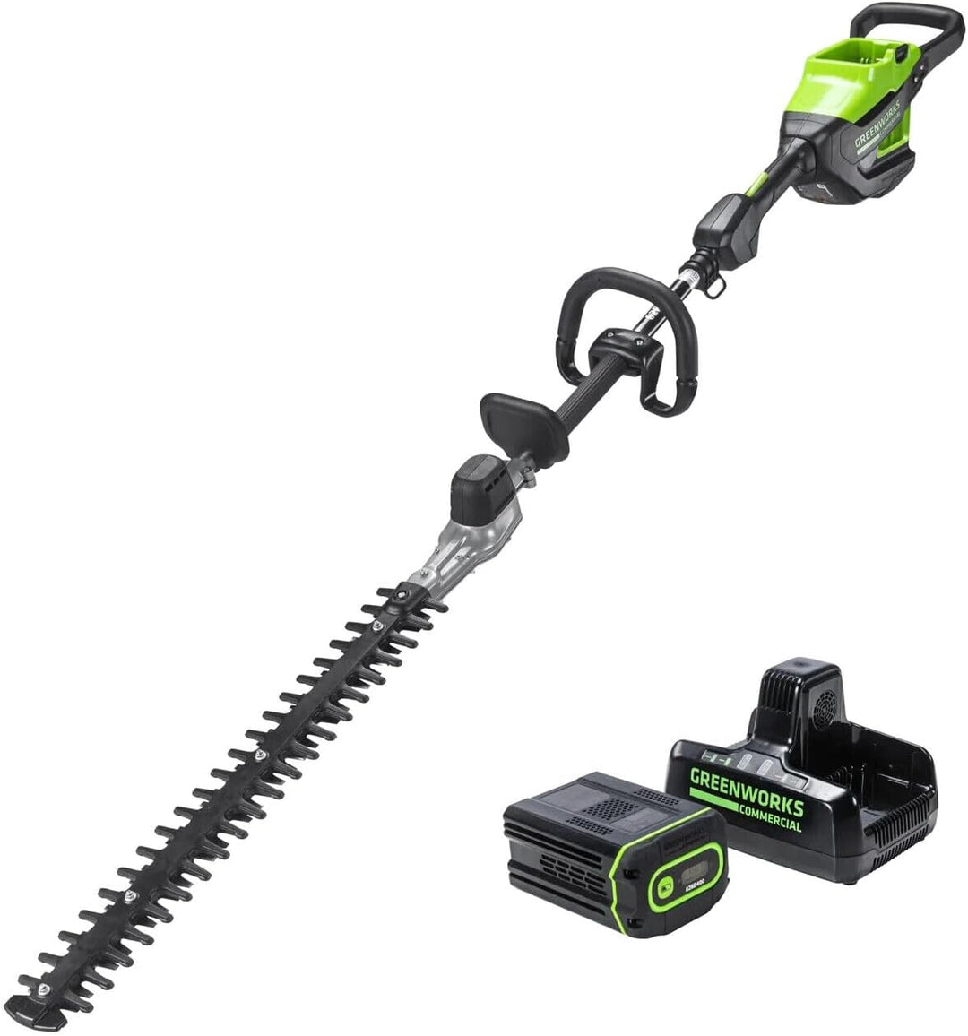 82V Short Pole Hedge Trimmer with 2.5 Ah Battery and Dual Port Charger (82PH30F-25DP) - Precision Trimming Power for Professional Landscaping