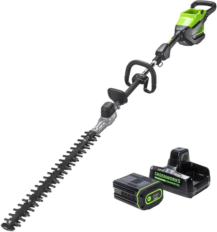 82V Short Pole Hedge Trimmer with 2.5 Ah Battery and Dual Port Charger (82PH30F-25DP) - Precision Trimming Power for Professional Landscaping