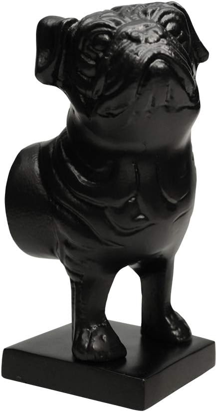 Pug Figure Decorative Bookends, Heavy Duty Metal Non-Skid Bookends with Antique Rough Finish, Perfect for Organizing Books, Movies, Magazines, and Video Games ? Set of 2