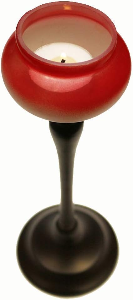 Roseberry Collection T-Lite Handmade Glass Votive Candle Holders for Weddings and Home Decor, (Set of 2) Large