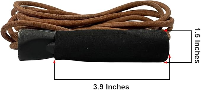 Amber Fight Gear Leather Jump Rope with Foam Handles Perfect for Endurance Workout for Boxing, MMA, Martial Arts or Just Staying - for Men, Women and Children ? 9.5ft