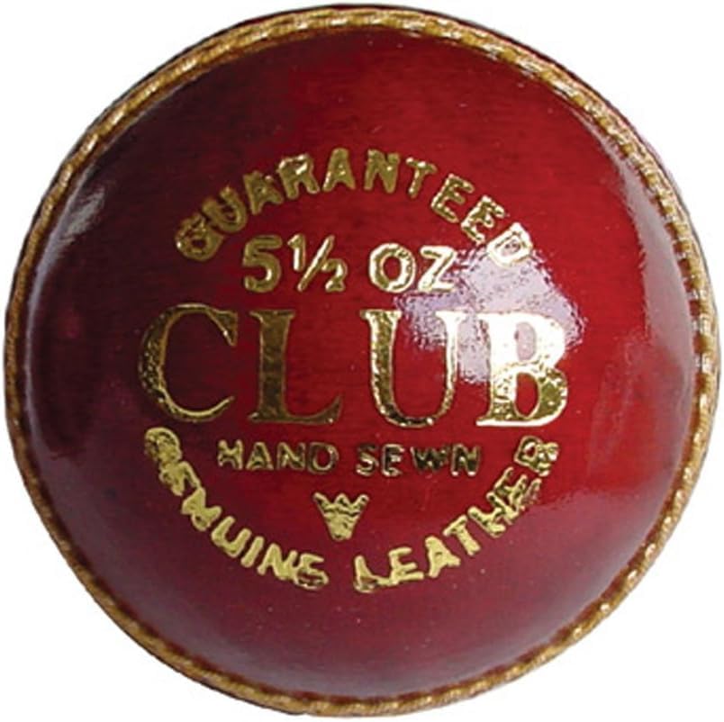 Genuine Cricket Ball Hand Sewn 5.5 oz, Premium Leather, Expert Stitching Durable Construction, Perfect for Fast &amp; Spin Bowling, Official Weight &amp; Size