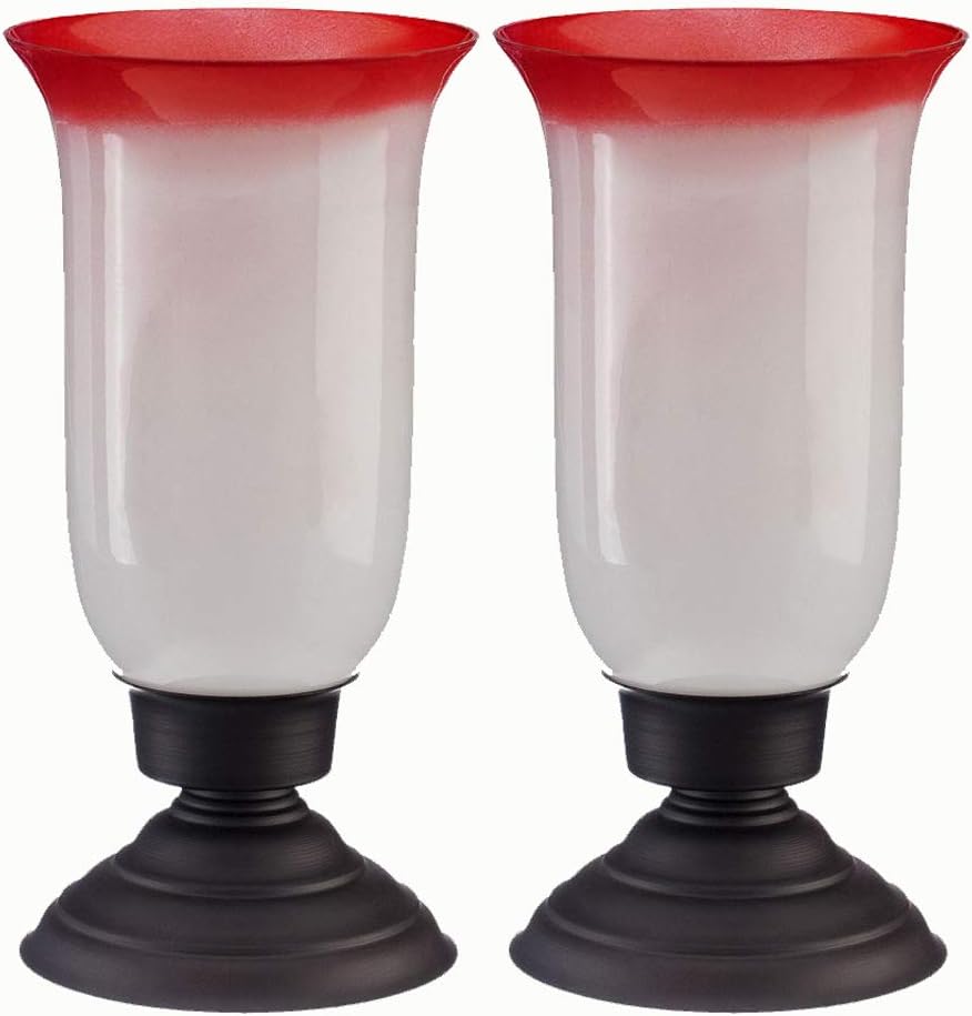 Roseberry Collection Hurricane Handmade Glass Votive Candle Holders for Weddings and Home Decor (Set of 2), Small