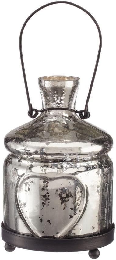 Antique Silver Bottle Votive Candle Holders - Handmade Glass for Weddings and Home D?cor (Set of 2)
