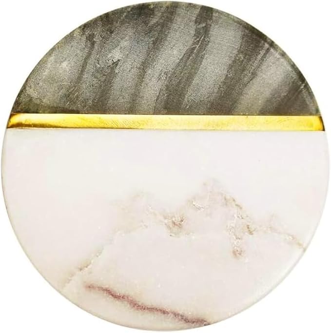 Dreamer Marble Coaster Set Great for Indoors or Outdoors for Wine Glasses, Tea Cups, Coffee Mugs or Juice Glasses (Set of 4)