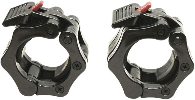Quick Release Non-Slip Olympic Barbell Collar 2 Inch (Pair) with ABS Locking Clamps - Great for Any Training or Workout Weightlifting or Fitness Training or Crossfit