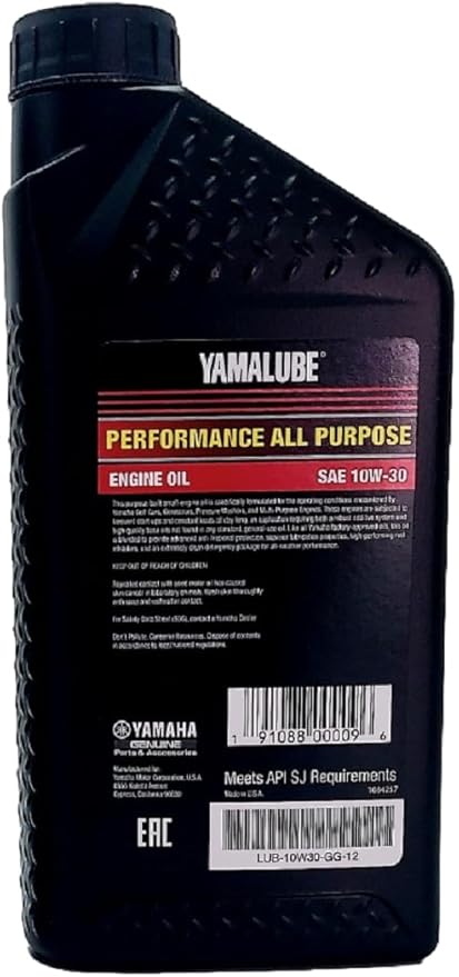 YAMAHA LUB-10W30-GG-12 Yamalube Golf Car and Generator Oil 10W-30 - Quart