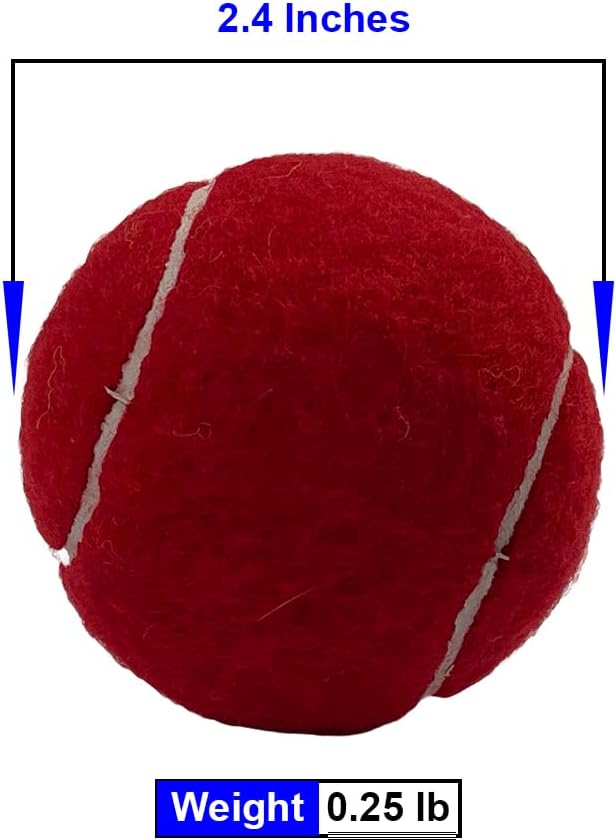 Amber Fight Gear Tennis-Ball Size Cricket Ball Durable Felt-Covered Red Ball with Solid Core for Long-Lasting Pressure-Resistant Play, Set of 3