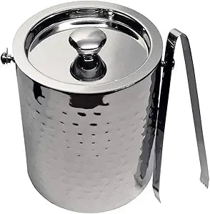 Madrid Collection Luxury Ice Bucket and Tong Set - Elegant Stainless Steel Design for Parties and Bar Use