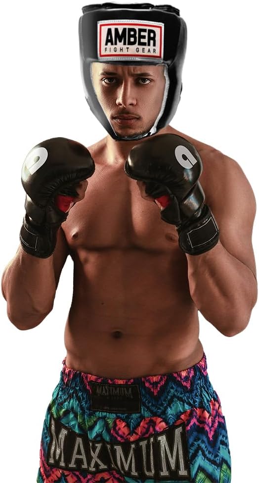 USA Boxing Approved Amateur Classic Headgear - All Leather, No Cheek Protectors for Boxing, Muay Thai, MMA, Adjustable for Sparring, Training &amp; Competition for Adults &amp; Kids