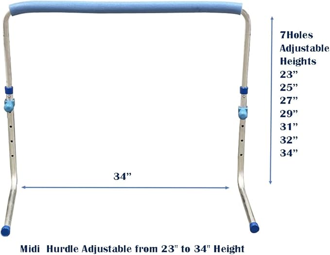 AMBER Track and Field Self Return Aluminum Hurdle Midi Adjustable from 23 inch to 34 inches (Set of 3)