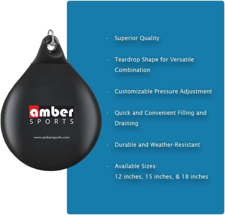Water-Filled Heavy Boxing Bag, Durable Teardrop Punching Bag, UV Resistant, Portable for Indoor &amp; Outdoor Training, Perfect for Boxing, MMA, Fitness, and Cardio Workouts