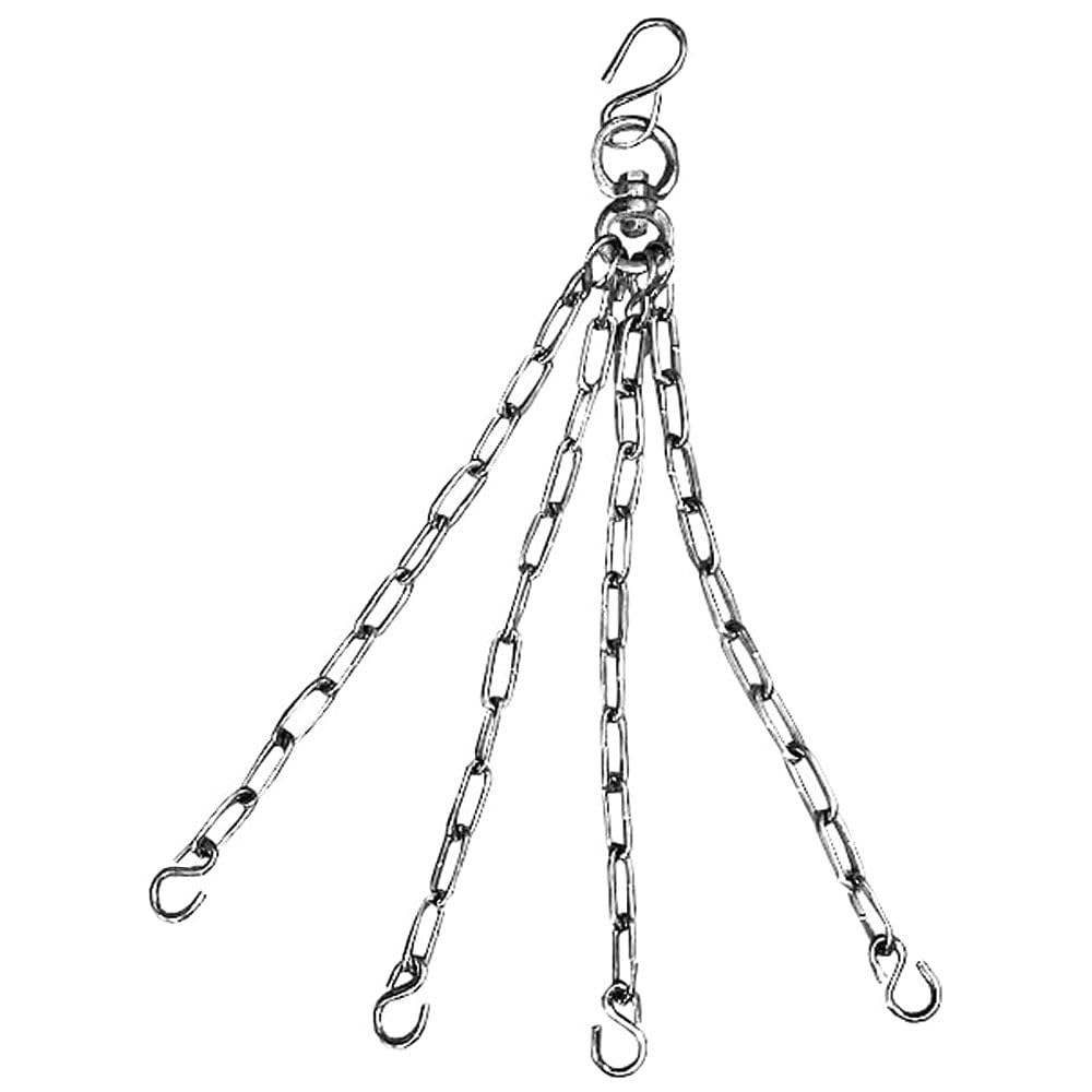 AFG Heavy Duty Heavy Bag Chain with Swivel Up to 200lb Capacity Boxing, Kickboxing, Muay Thai Heavy Bag Hanger Chain, 4 Ring Compatible, Durable Steel Construction ? Silver