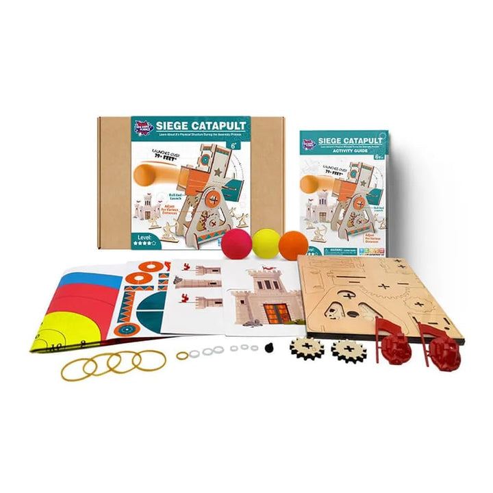 LIVEVIE Wooden Siege Catapult Kit for Kids ? STEM Learning Toy for Engineering, Simple Machines, Safe Interactive Assembly and Play