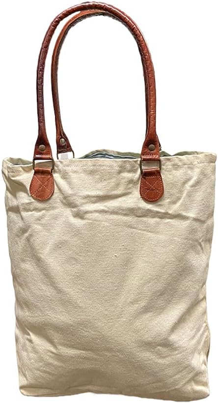 Amber Fight Gear Recycled Canvas Vintage Print Bag Market Beach Travel Reusable Grocery Shopping Tote Bag Portable Storage Hand Bags 14?x16?