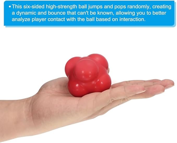 Amber Fight Gear Agility Bounce Reaction Ball for Exception Hand Eye Coordination Small Red