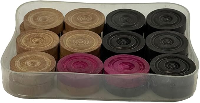 Professional Wooden Carrom Coin Set: International Federation Approved, Premium Quality Construction for Professional-Level Gameplay 24-Piece Set for Club Competitions and Home Entertainment