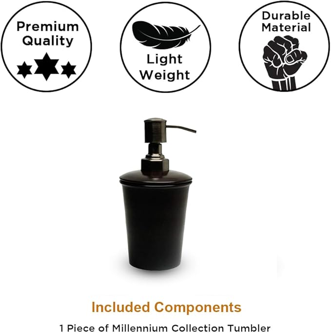 Millennium Collection Refillable Liquid Soap &amp; Lotion Dispenser Set - Elegant Antique Copper Finish, Versatile for Bathroom Vanity, Kitchen Sink, Office, and Home Decor (Set of 2)