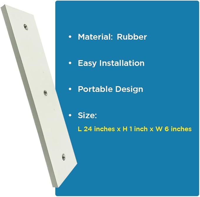 Pitching Rubber with Durable UV-Resistant Construction, Official Size 6 x 24 Inches for Baseball - Includes Nickel-Plated Steel Spikes for Secure Ground Attachment