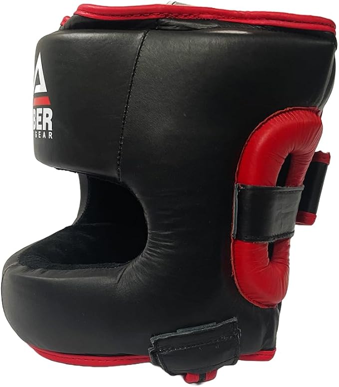 Ultimate All-Leather Face-Saver Headgear, Enhanced Comfort, Advanced Face Bar Protection, Secure Fit, and Shock-Absorbing Padding for MMA, Boxing, Kickboxing, and Martial Arts Training