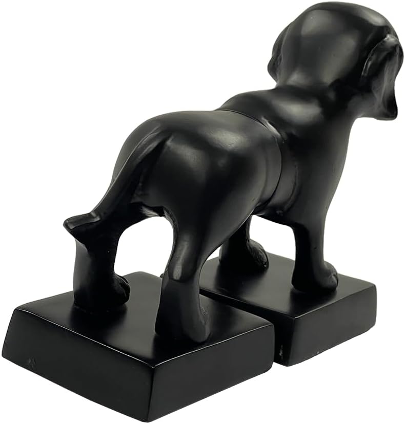 Dachshund Figure Decorative Bookends - Heavy Duty Non-Skid Antique Finish Bookend Set for Office, Library, Living Room - Unique Gift for Dog Lovers &amp; Book Organization