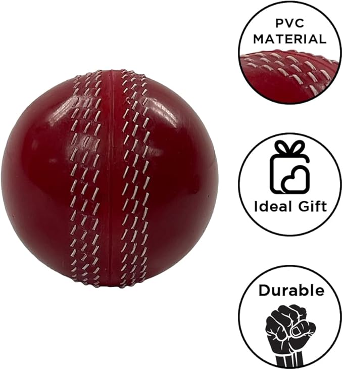 Amber Fight Gear Precision-Crafted Soft PVC Cricket Ball in Striking 2.7-inch Size and Vibrant Red Color for Enhanced Gameplay Excitement, Pack of 4