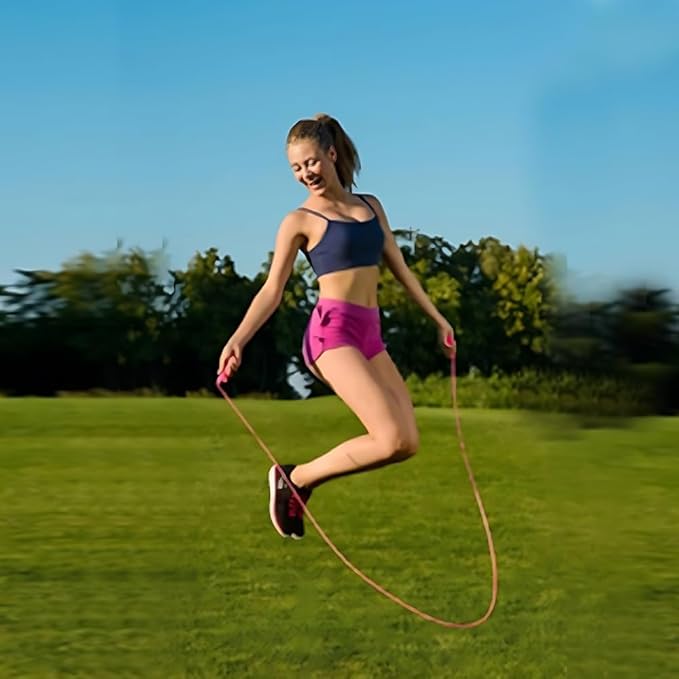 Jump Rope Durable PVC with Cushioned Foam Handles - for Boxing Fitness Workouts Endurance and Strength Training- for Men, Women and Children (9.5-Feet)