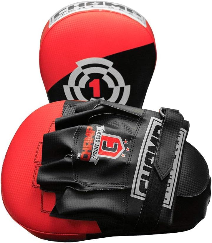 Curved Target Punching Mitts for MMA, Kickboxing, Muay Thai ? Enhanced Wrist Support, Half-Ball Palm Grip, Lightweight, Durable ToughTek Material, Sweat-Resistant