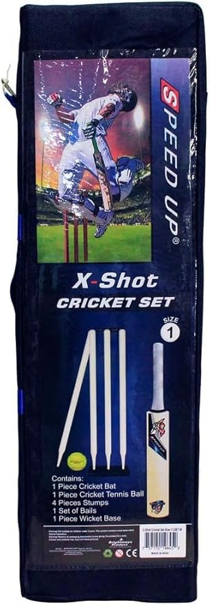 Amber Fight Gear X-Shot for Junior Kids Cricket Set for Kids Upto 3 Years ? Set Includes Bat, Ball, Stumps, Bails, Wicket Base and Carrying Case