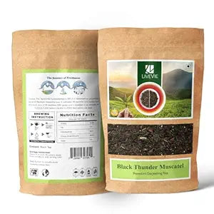 LIVEVIE Premium Darjeeling Black Thunder Muscatel Tea, Handpicked Second Flush, Rich Muscatel Flavor, 3.5oz