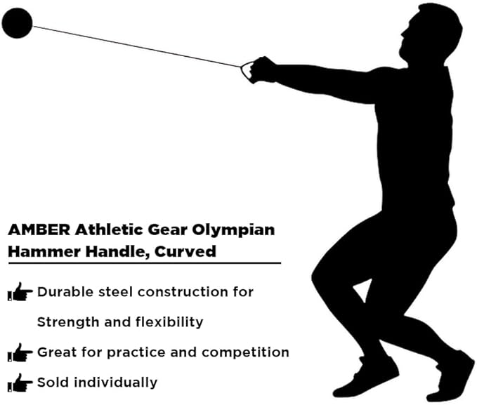 Amber Sporting Goods Olympian Hammer Handle Curved, Durable Steel, German Style for Practice &amp; Competition