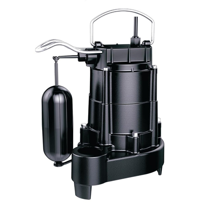 LIVEVIE Leo Pump Effluent Pump Reliable Motor Protection, Automatic Operation with Float Switch, Handles up to 3/4inch Solids, 2inch NPT Discharge, 1/3HP 115V/60HZ, USE25