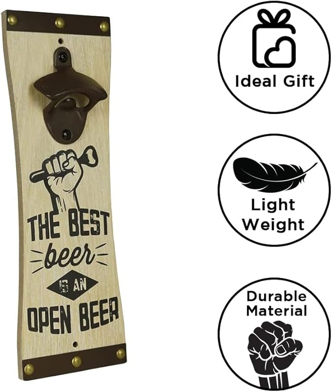 Wall-Mounted Bottle Opener for Beer, Soda, and Pop Modern &amp; Elegant Kitchen and Barware