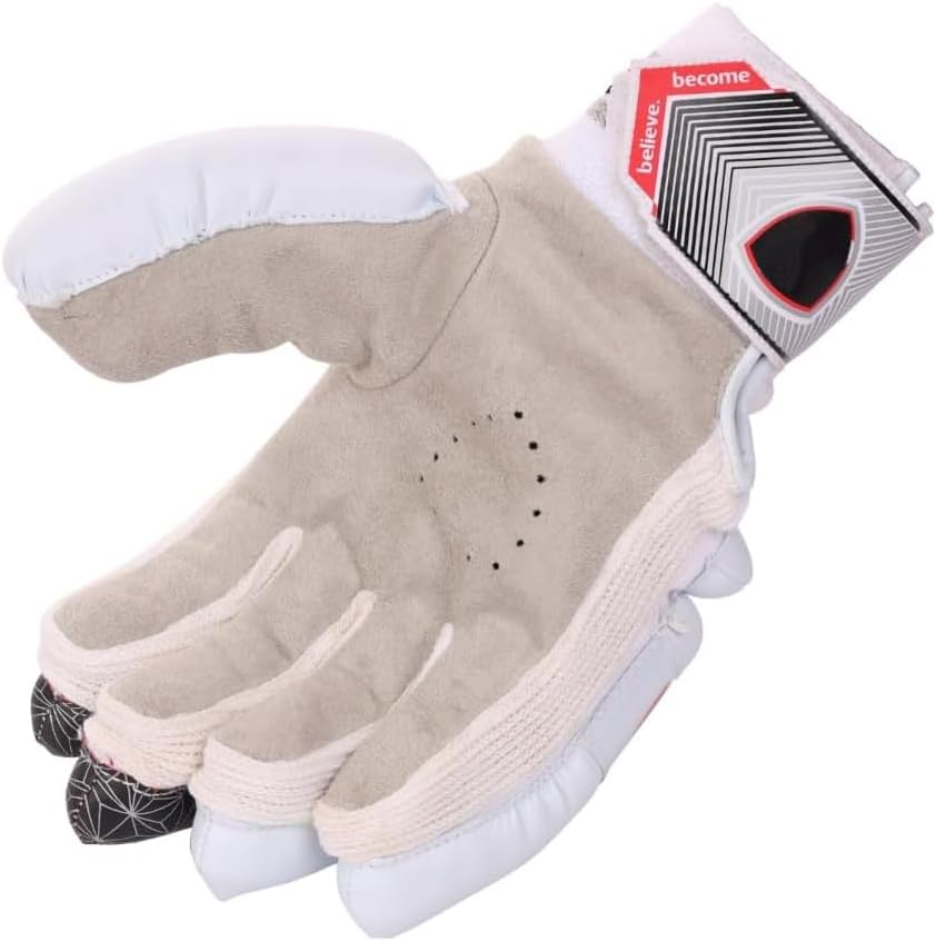 Optipro Batting Gloves for Cricket Premium Fabric Palm, Non-Toxic PVC Finger Rolls, Cotton Back Ventilated &amp; Lightweight, Sweat-Resistant for Better Grip