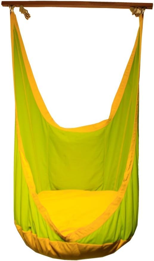 Happy Kids Pod Swing Chair Hanging Nook Tent Seat for Indoor Outdoor 100% Cotton with Soft Cushion Ages 3-9, 99lb Capacity