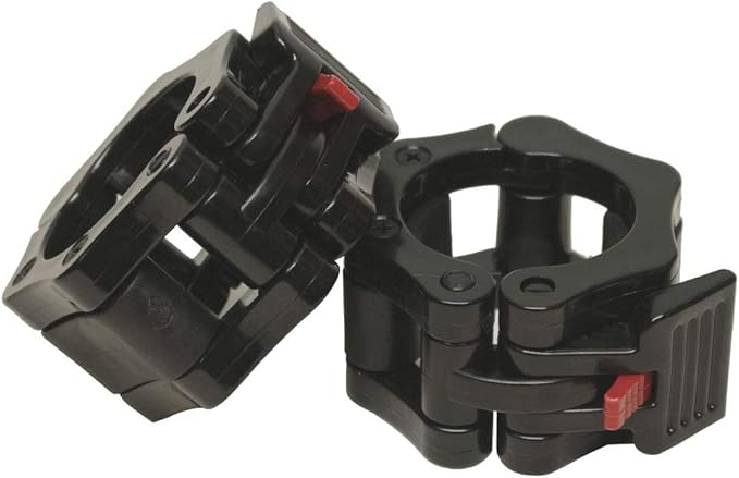 Quick Release Non-Slip Olympic Barbell Collar 2 Inch (Pair) with ABS Locking Clamps - Great for Any Training or Workout Weightlifting or Fitness Training or Crossfit