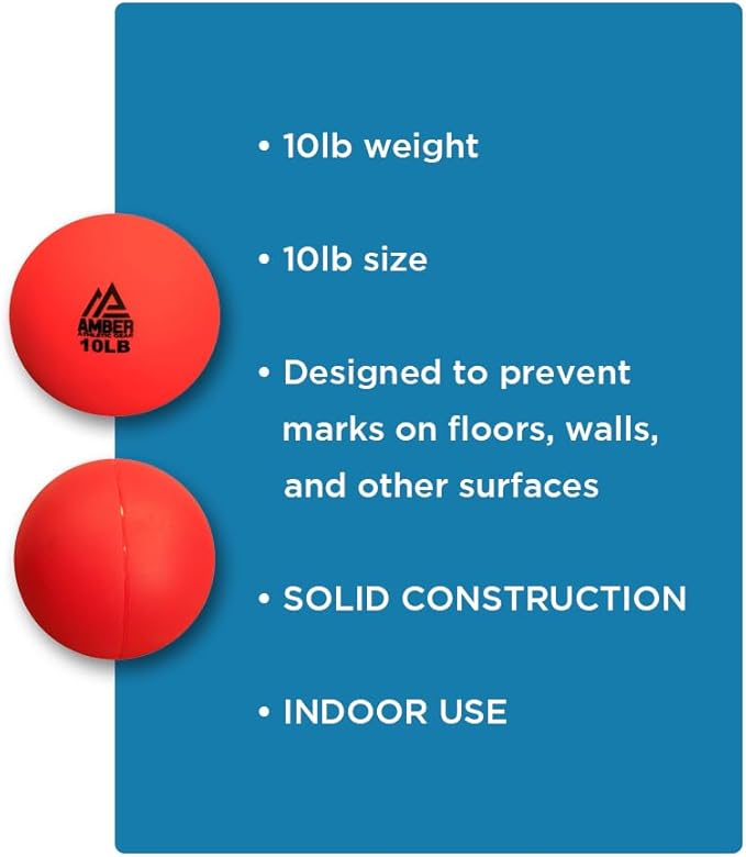 Amber Fight Gear Hard Shell Indoor Shot Put Non-Marking Design for Indoor Track &amp; Field Training Durable, Retains Shape Ideal for Spin, Thrust &amp; Positioning Practice, Color May Vary