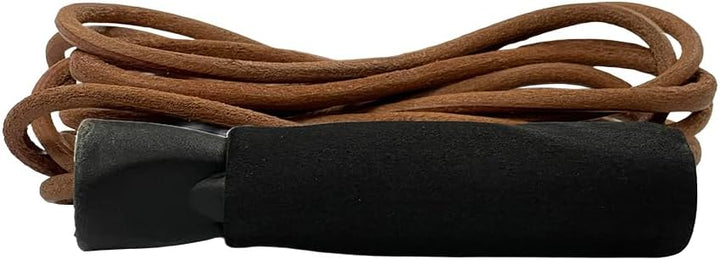Amber Fight Gear Leather Jump Rope with Foam Handles Perfect for Endurance Workout for Boxing, MMA, Martial Arts or Just Staying - for Men, Women and Children ? 9.5ft