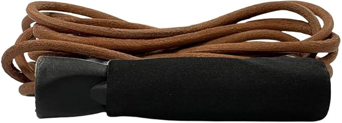 Amber Fight Gear Leather Jump Rope with Foam Handles Perfect for Endurance Workout for Boxing, MMA, Martial Arts or Just Staying - for Men, Women and Children ? 8.5ft