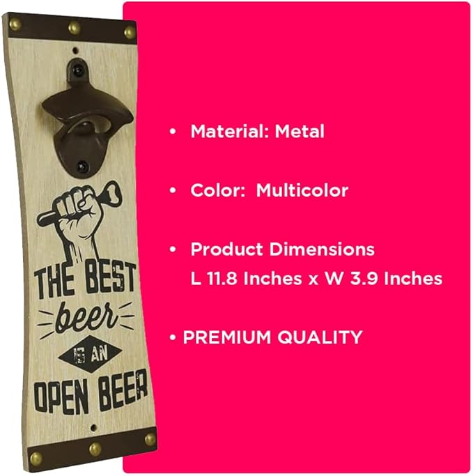Wall-Mounted Bottle Opener for Beer, Soda, and Pop Modern &amp; Elegant Kitchen and Barware
