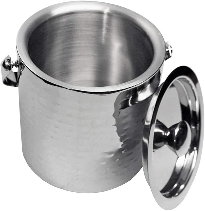 Madrid Collection Luxury Ice Bucket and Tong Set - Elegant Stainless Steel Design for Parties and Bar Use