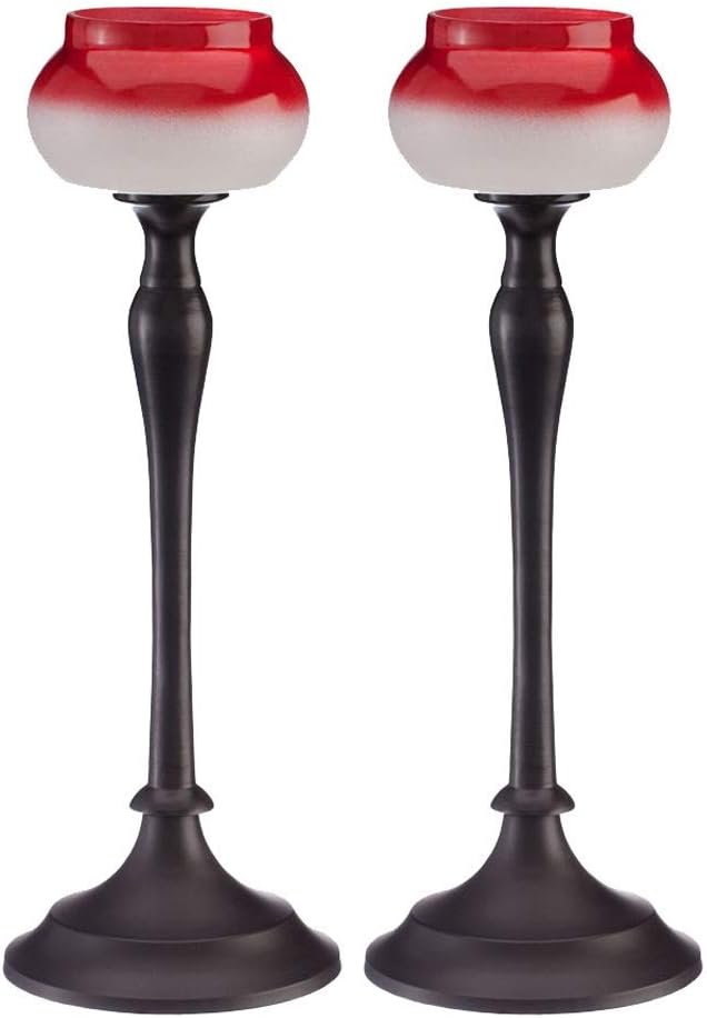 Roseberry Collection T-Lite Handmade Glass Votive Candle Holders for Weddings and Home Decor, (Set of 2) Medium