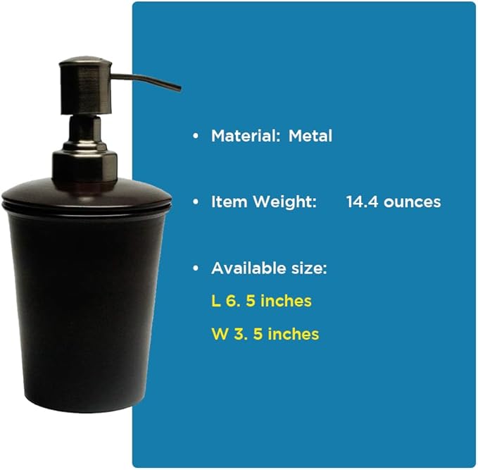 Millennium Collection Refillable Liquid Soap &amp; Lotion Dispenser Set - Elegant Antique Copper Finish, Versatile for Bathroom Vanity, Kitchen Sink, Office, and Home Decor (Set of 2)