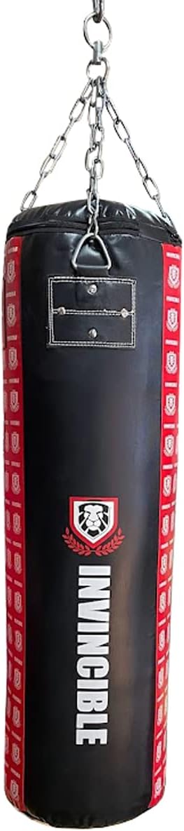 Professional Heavy Bag Filled for Boxing, Kickboxing, Muay Thai, MMA ? Durable Ballistic Nylon, Triple Stitched, Includes Chain &amp; Swivel, 360? Training, for Home &amp; Gym