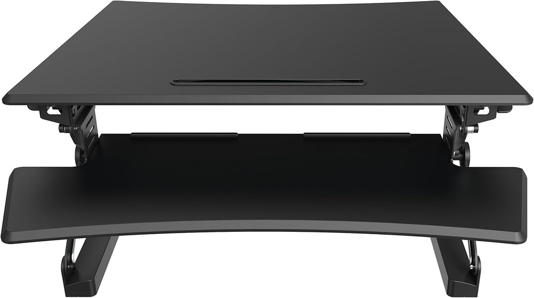 Adjustable Desk Stand, Sit to Stand Workstation, Ergonomic Height Adjustable Converter, Compact &amp; Sturdy for Home &amp; Office, 35x22 Inches, Black