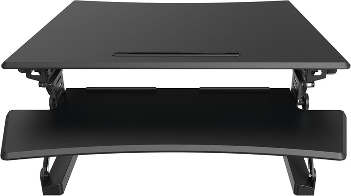 Adjustable Desk Stand, Sit to Stand Workstation, Ergonomic Height Adjustable Converter, Compact &amp; Sturdy for Home &amp; Office, 35x22 Inches, Black