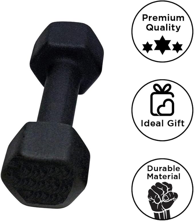 Neoprene Dumbbell, Single Weight for Strength Training, Muscle Toning, and Rehab, Non-Slip Grip &amp; Anti-Roll Design, Available in 1lb?15lb