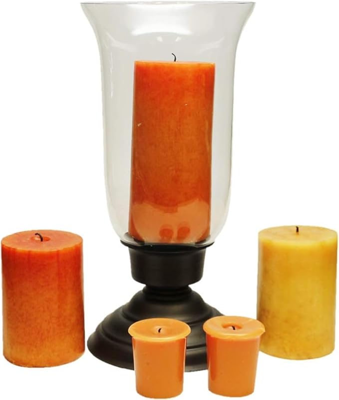Accent Traditions Hurricane Chimney Candle Holder: Table Centerpieces, Dining/Living Room Decor - Wedding Gift, Candlestick Accent D?cor (Set of 2)