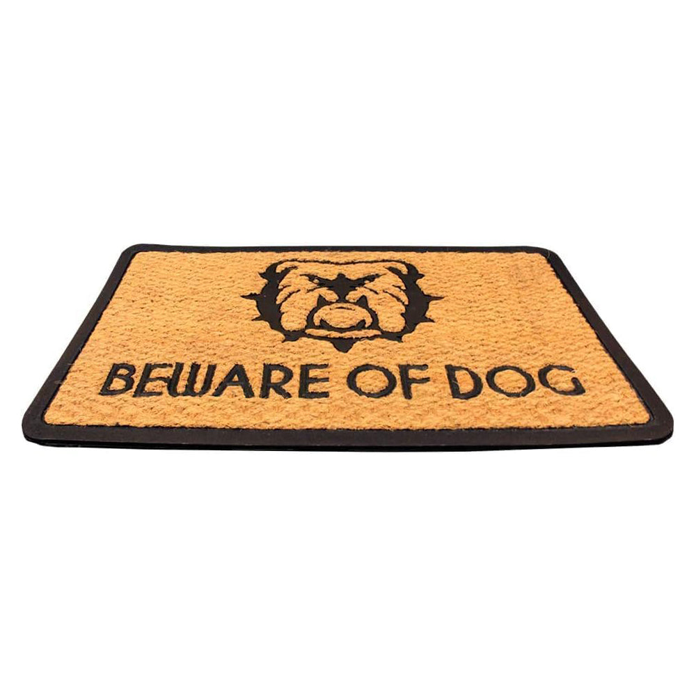 Beware of Dogs Doormat Coir &amp; Rubber Entry Mat, Indoor Outdoor, All-Weather, Easy Clean, Non-Slip, Dirt &amp; Mud Trapper for Patio, Porch, Garage, Home, Office